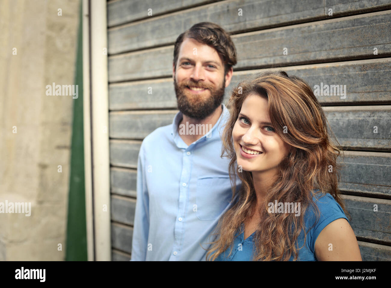 Couple looking into camera Stock Photo
