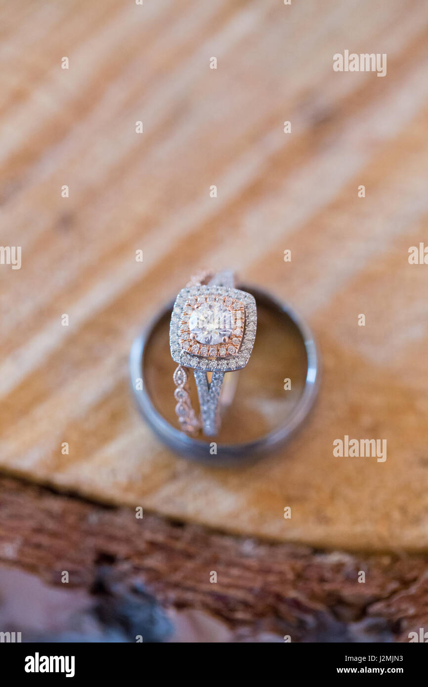 Bride and Groom Wedding Rings Stock Photo Alamy