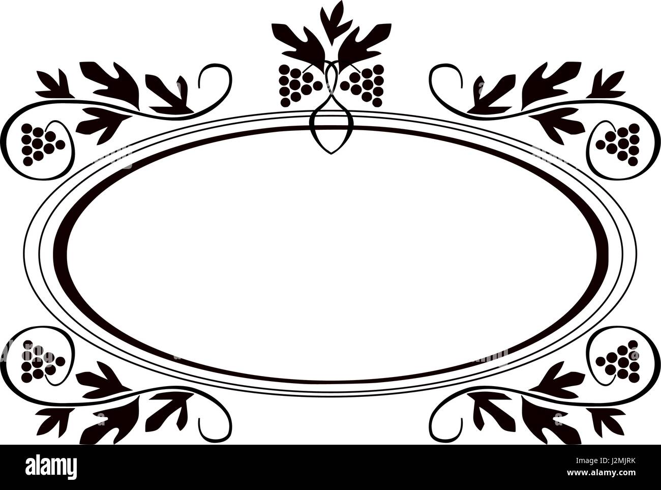 Vintage Calligraphic Frame - Round Decorative Floral Element with Flourishes Stock Vector