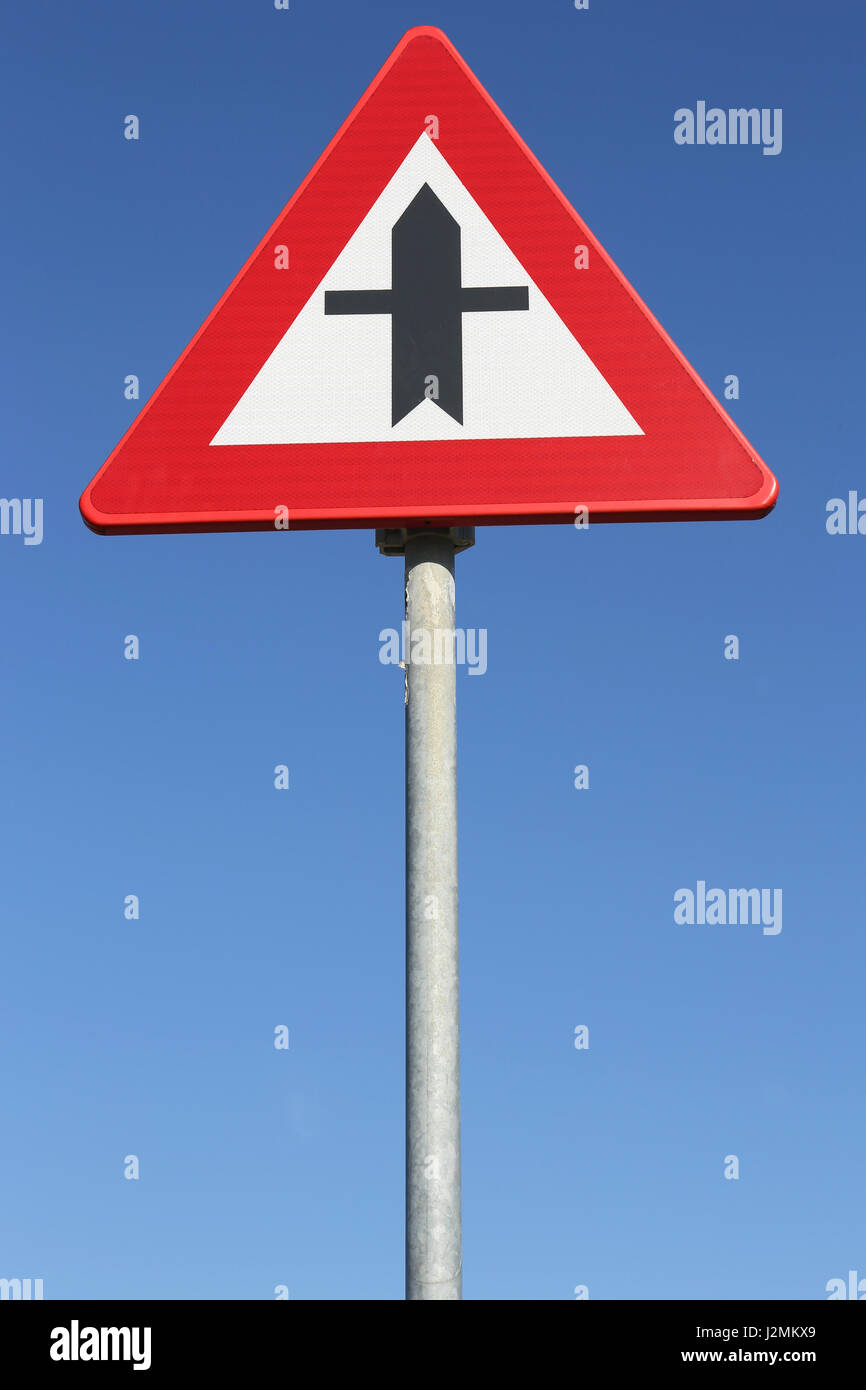 Dutch road sign: crossroads with priority Stock Photo