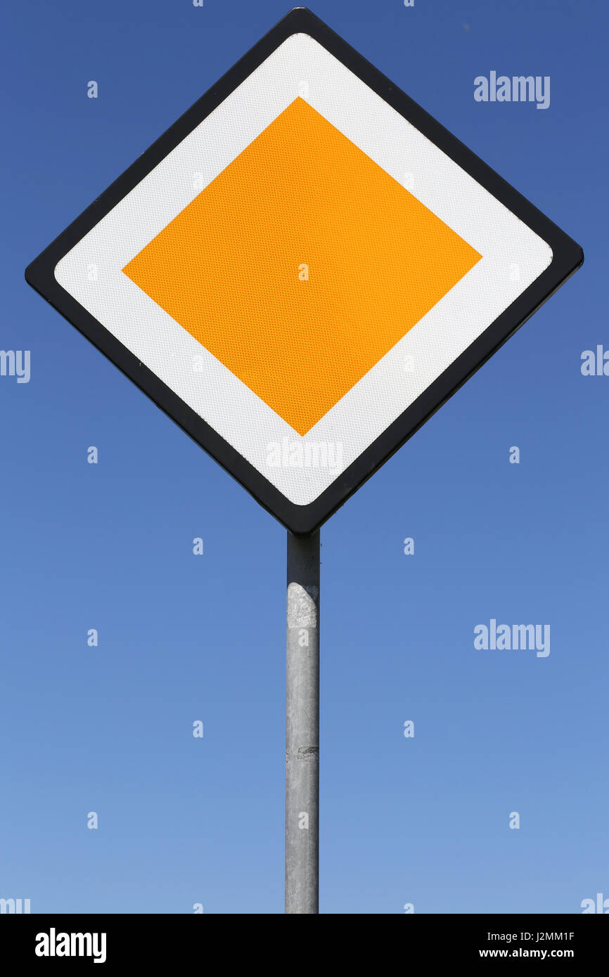 Dutch road sign: priority road Stock Photo