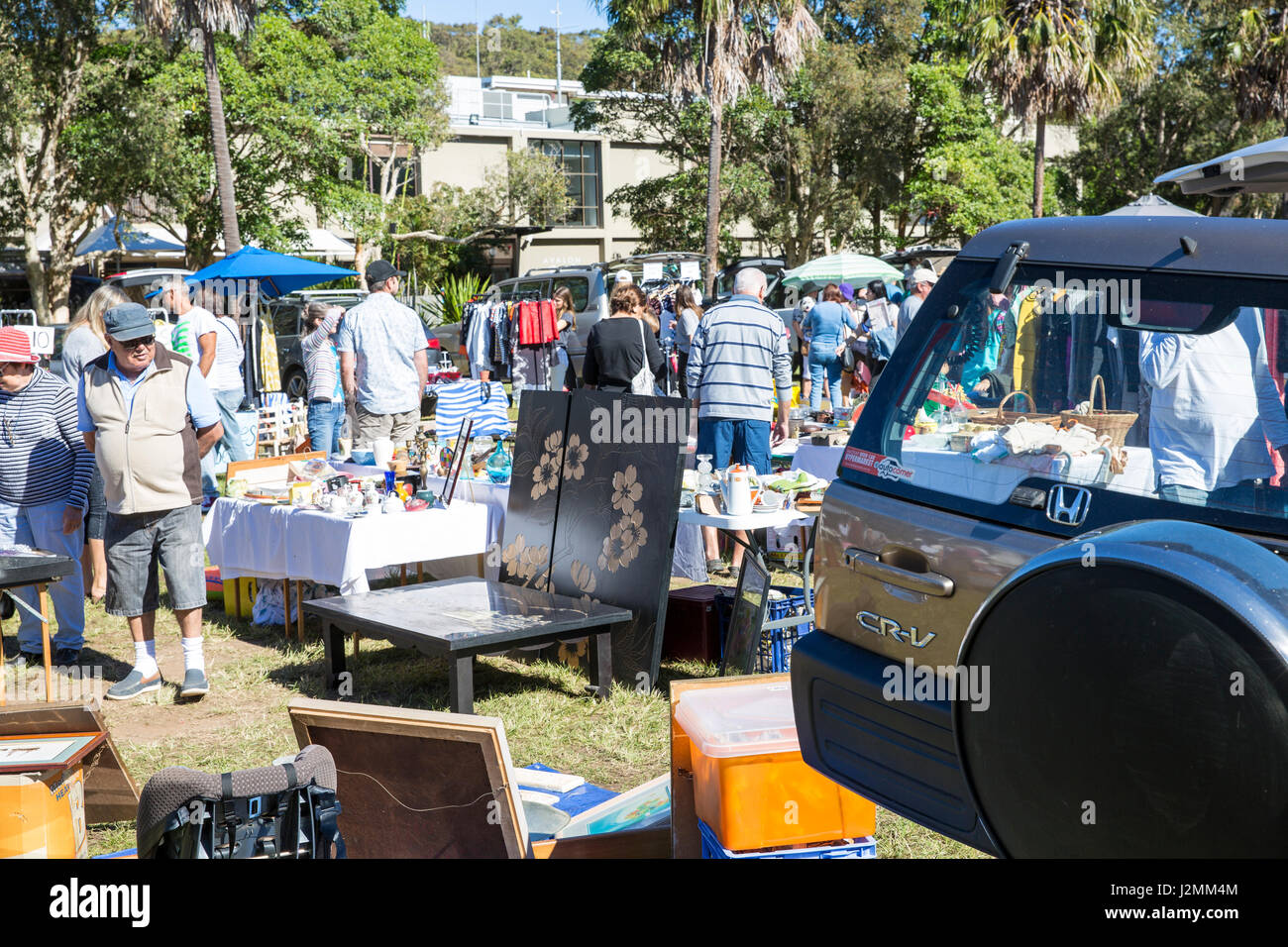Australian car boot sale in Avalon on Sydney northern beaches,Australia Stock Photo Alamy