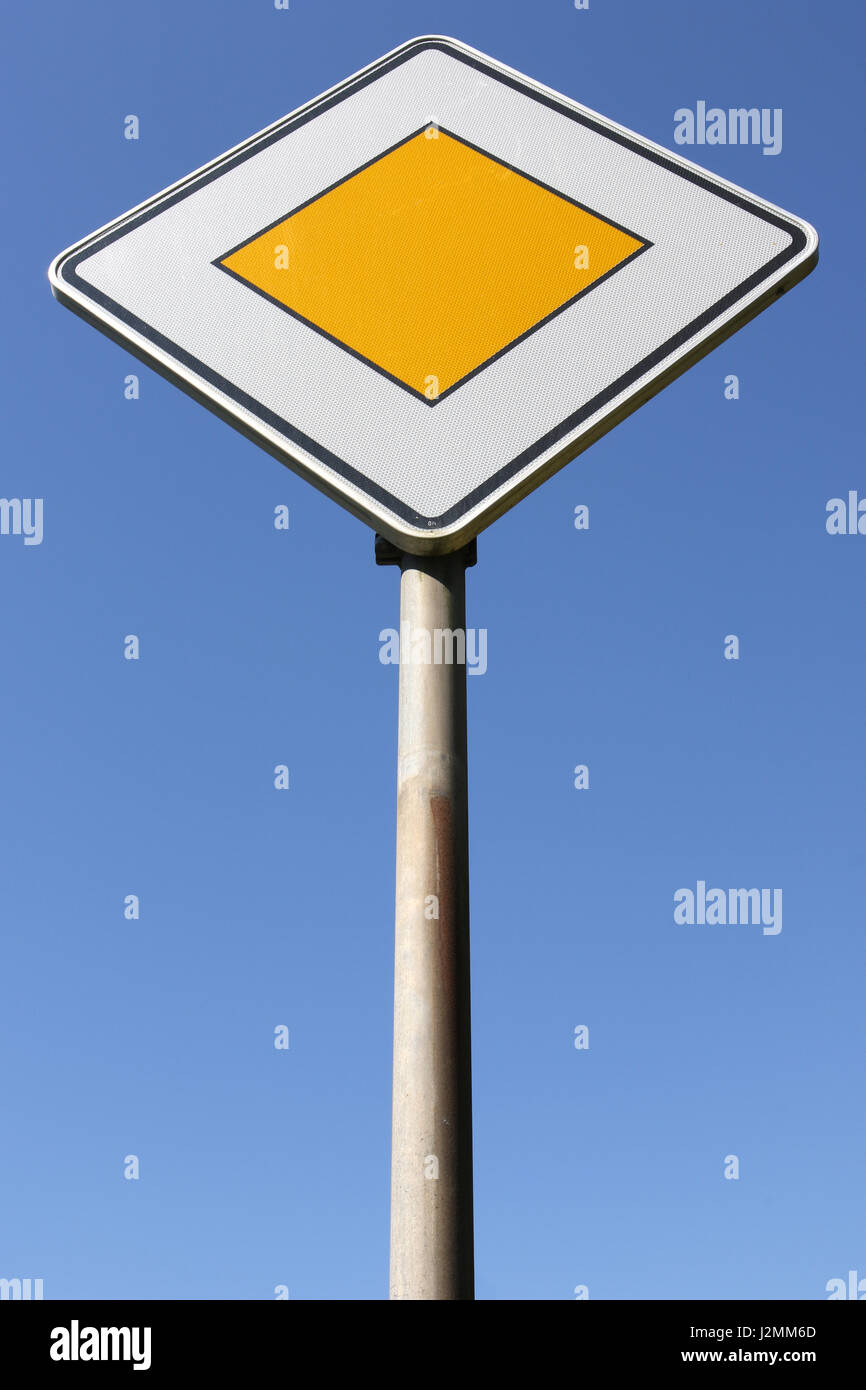 German road sign: priority road Stock Photo