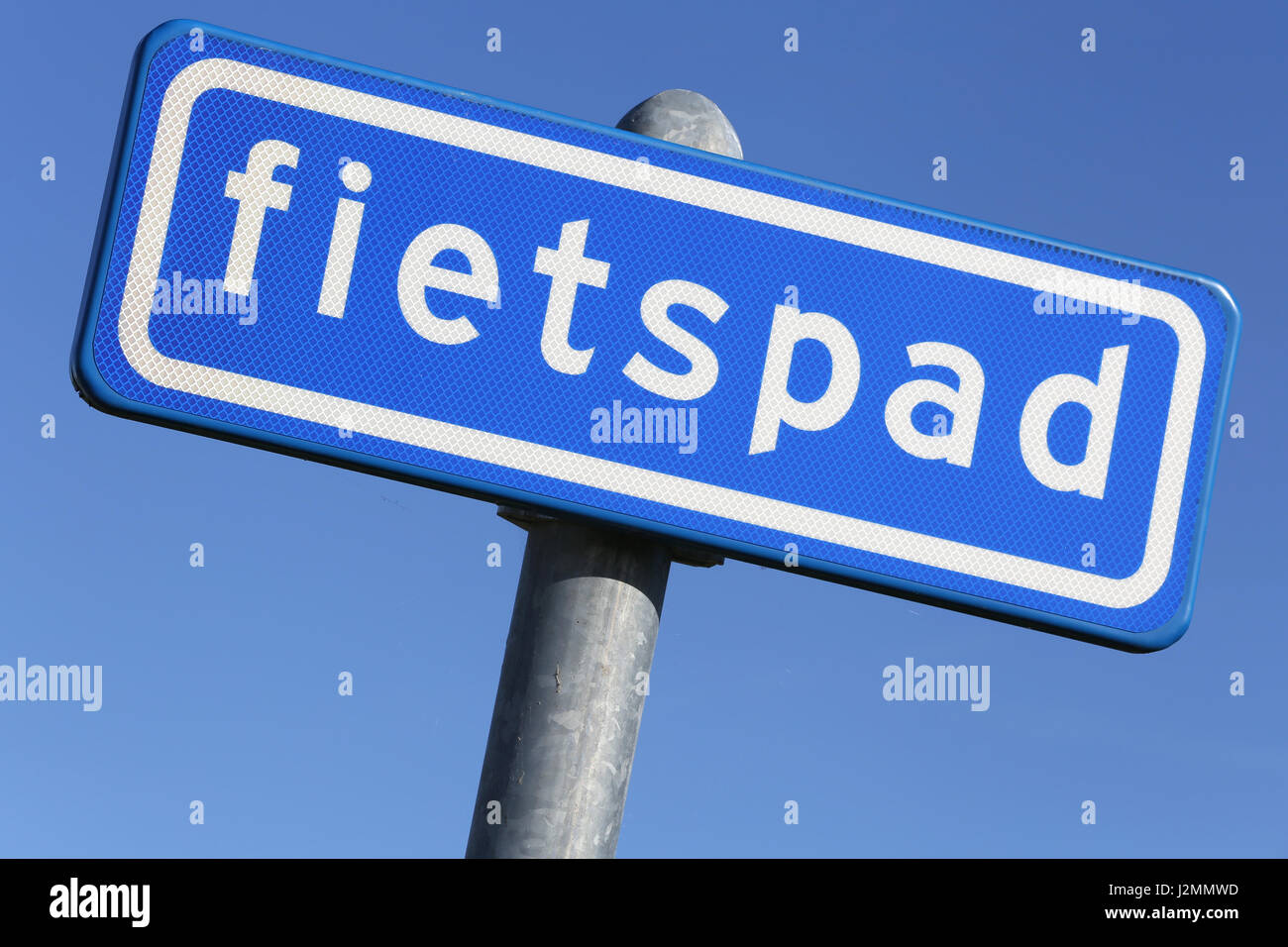 Dutch road sign: optional cycle path Stock Photo