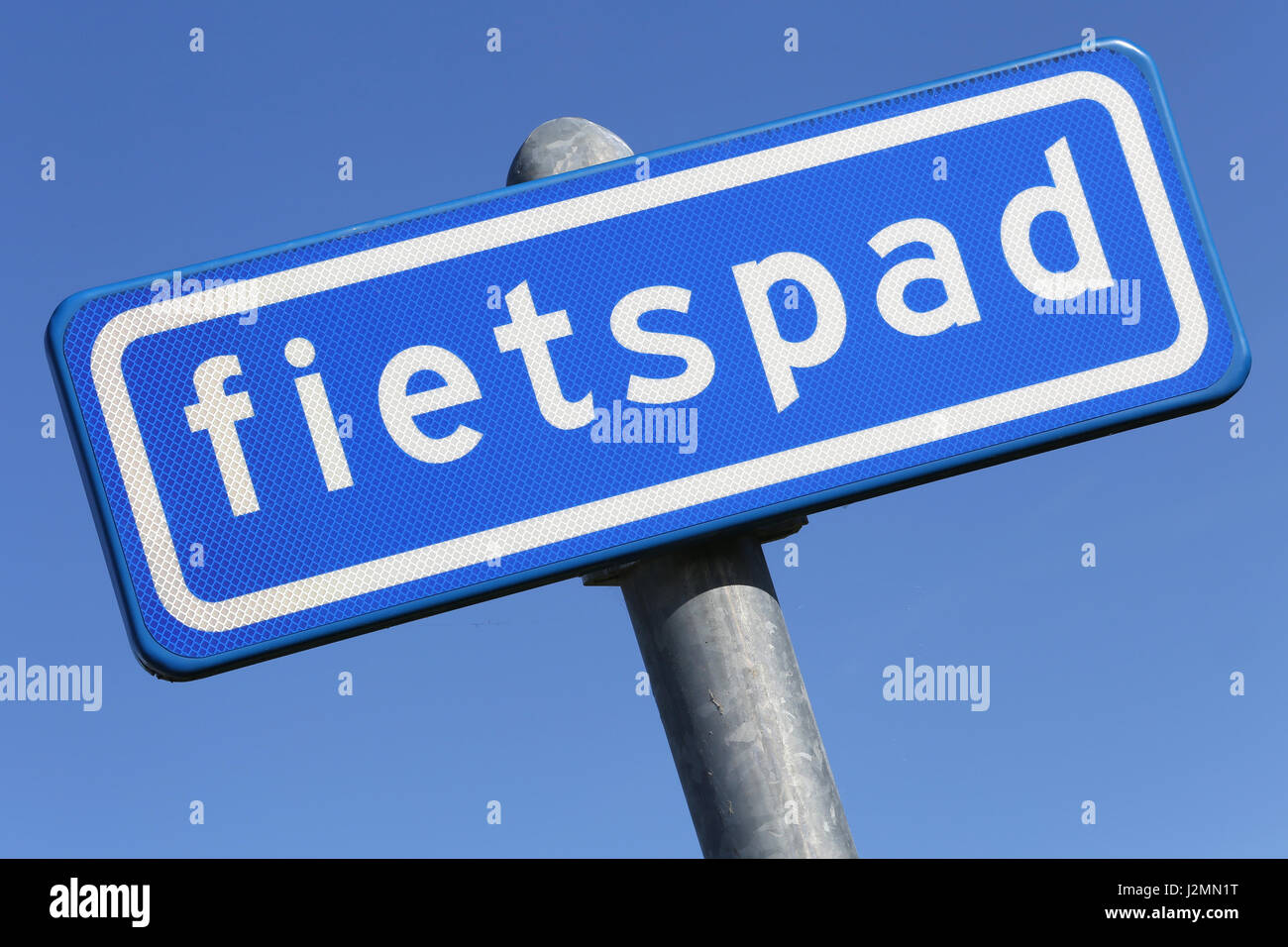 Dutch road sign: optional cycle path Stock Photo