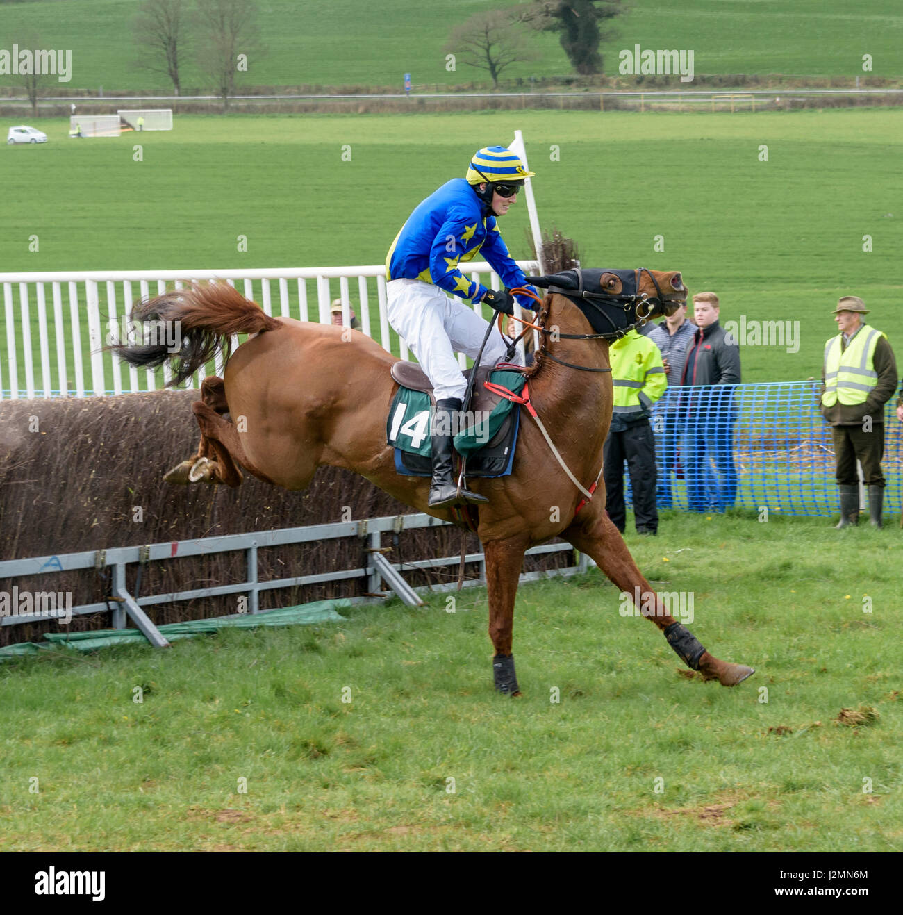 Horse landing after jump hires stock photography and images Alamy