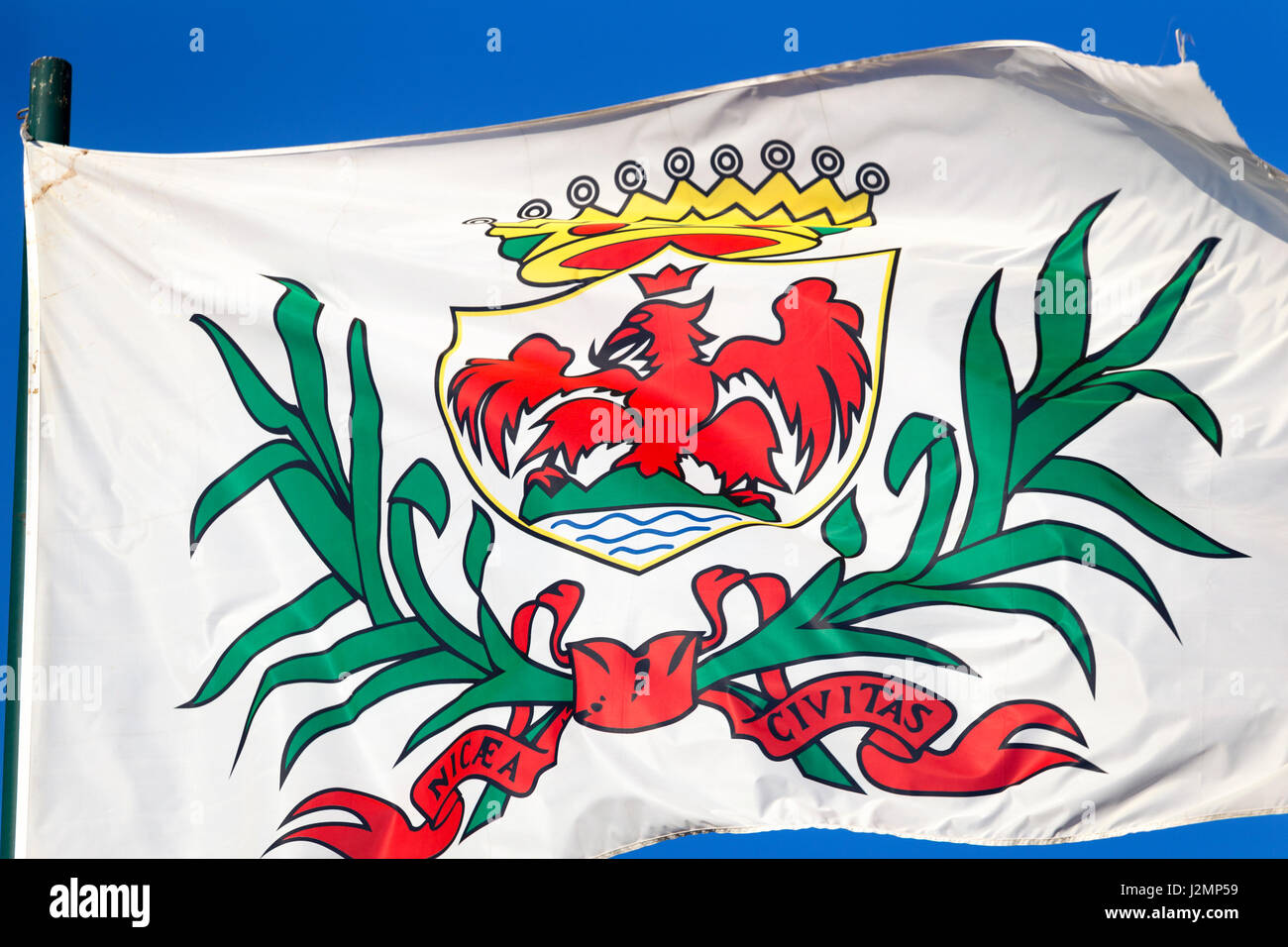 France, Nice, the flag of Nice Stock Photo - Alamy