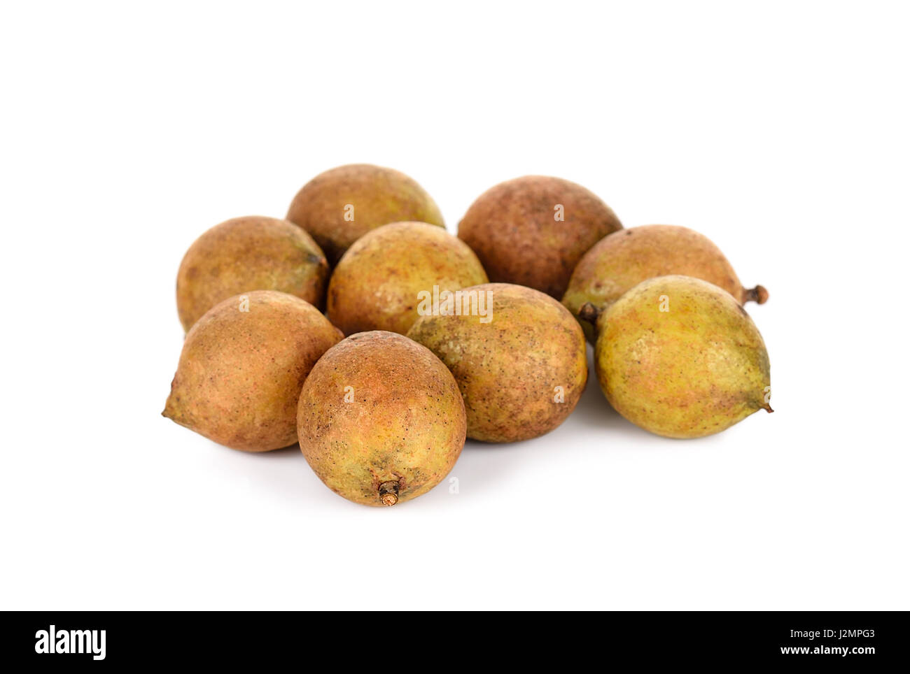 Schleichera oleosa (Lour.) Oken fruit isolated on white background. Stock Photo