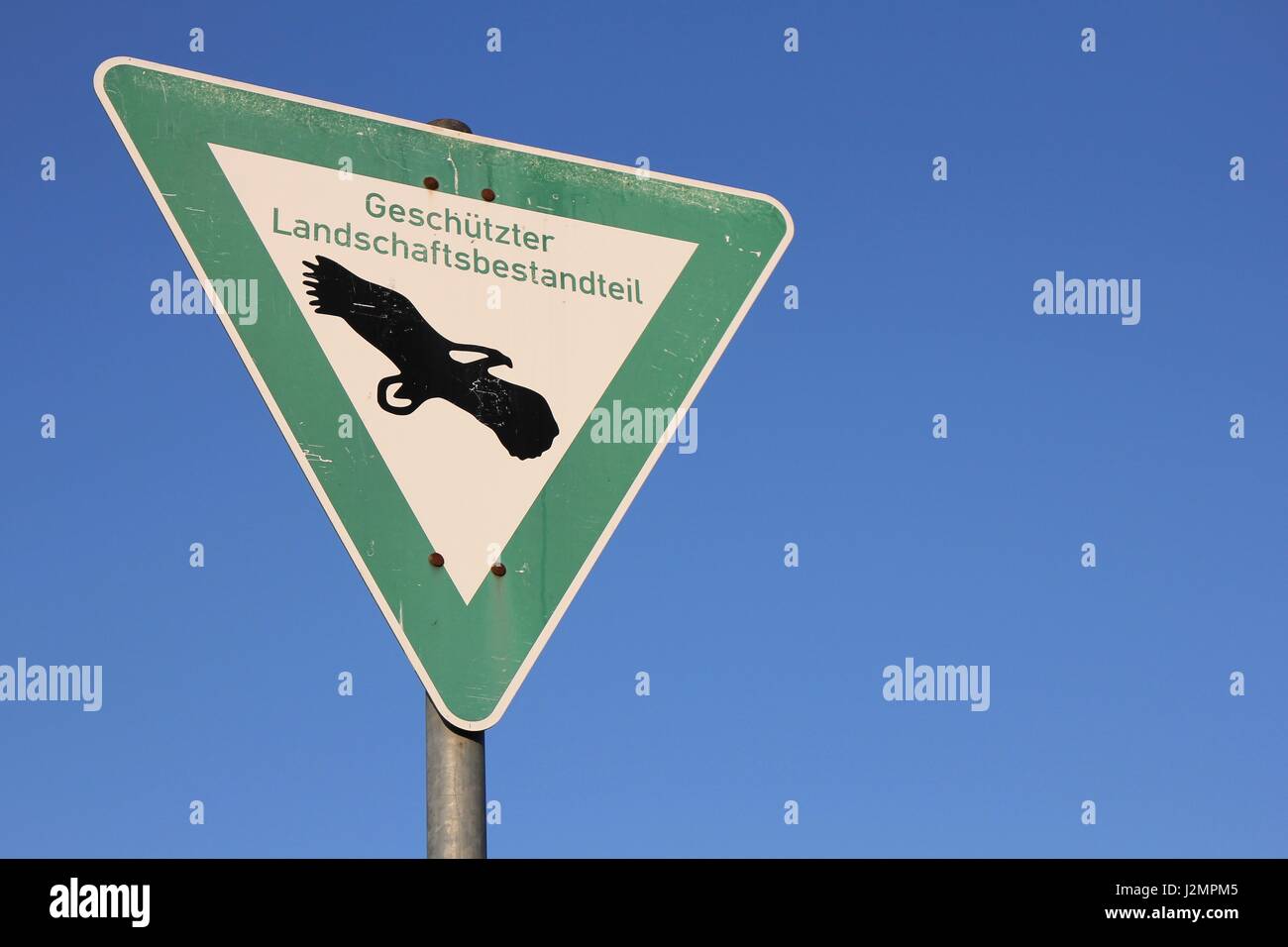German road sign: natural reserve Stock Photo