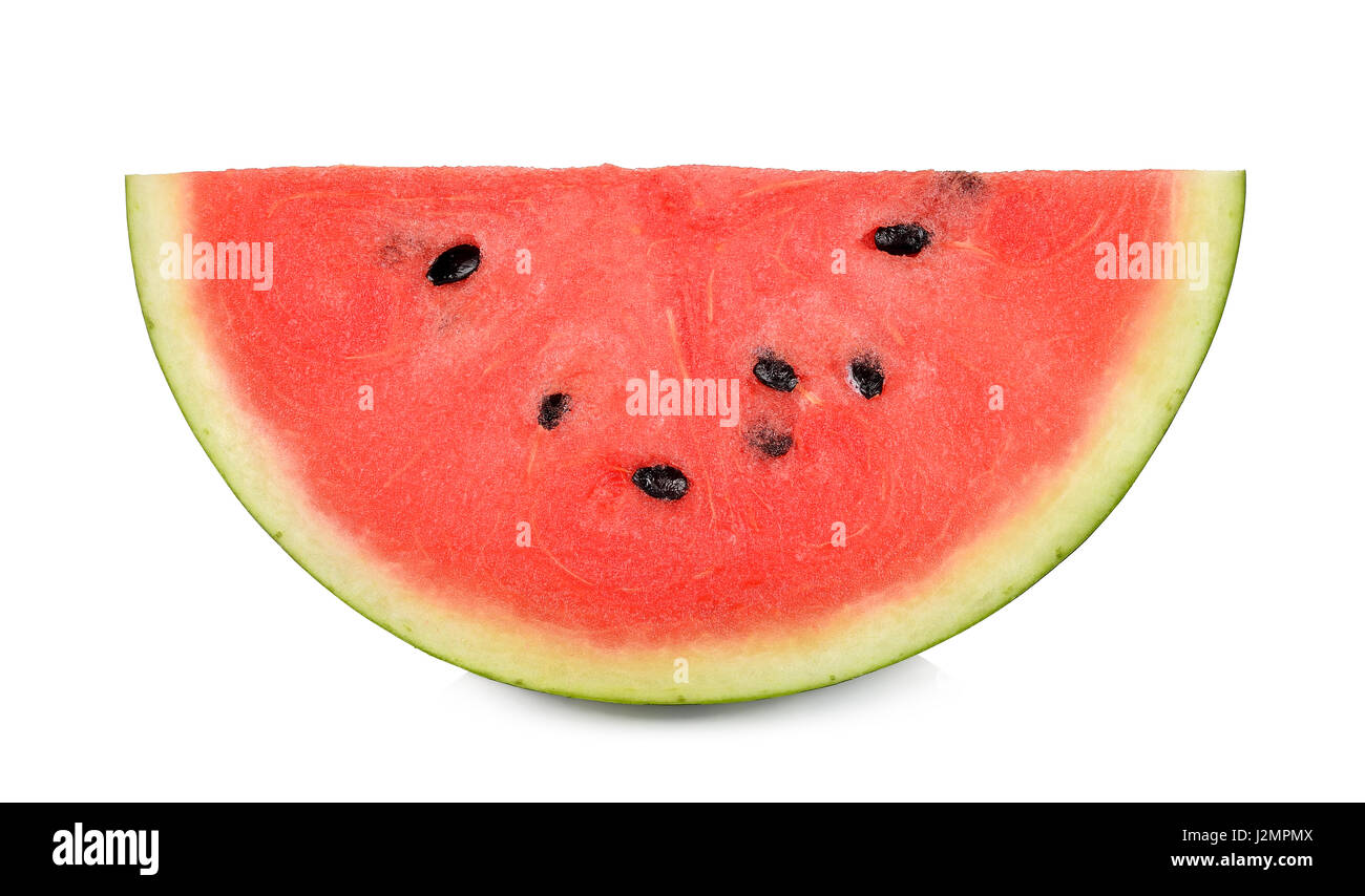 Slice of watermelon isolated on white background Stock Photo - Alamy