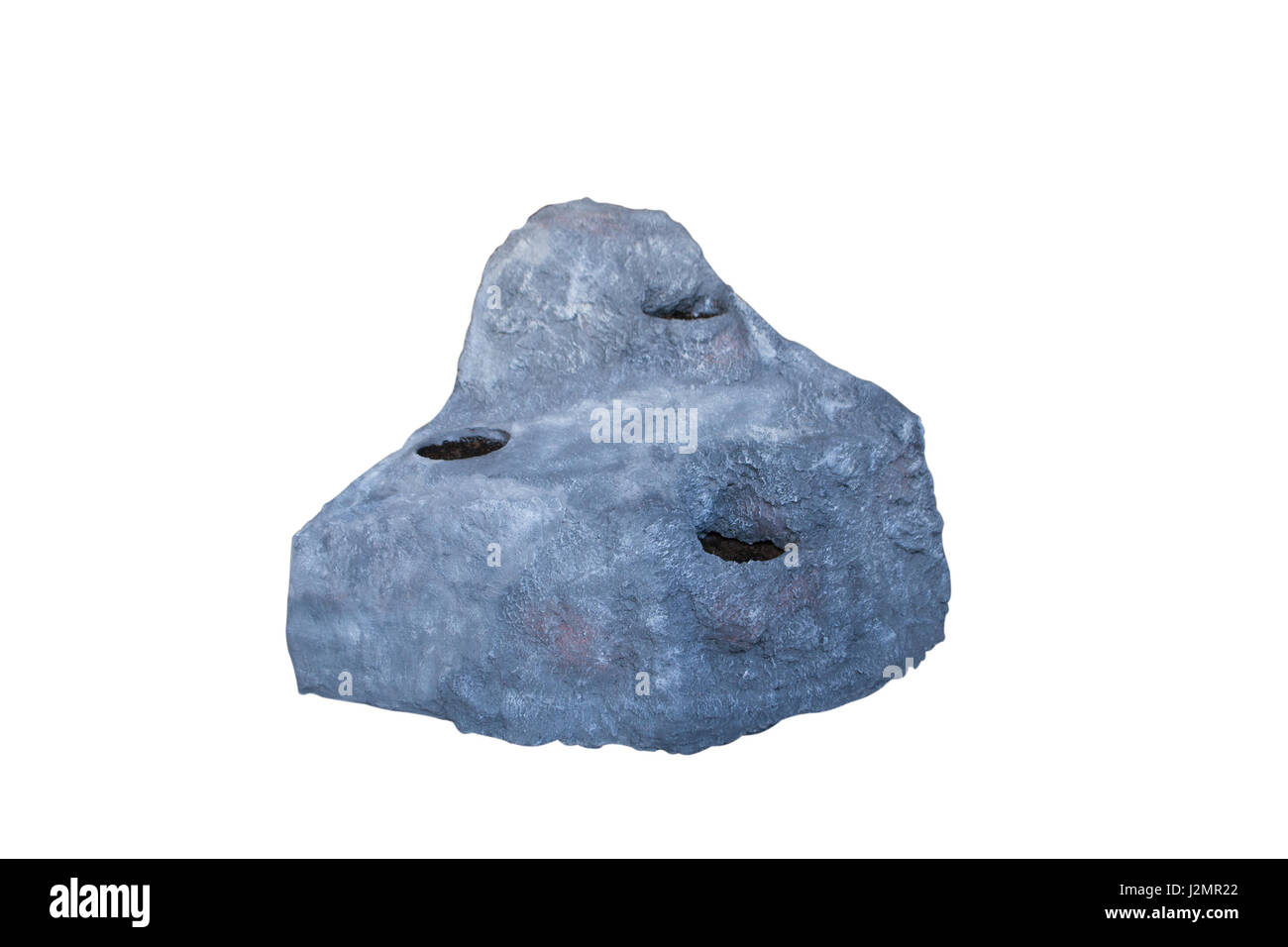 Alpine hill. Made of artificial stone. Isolate on white background. Stock Photo