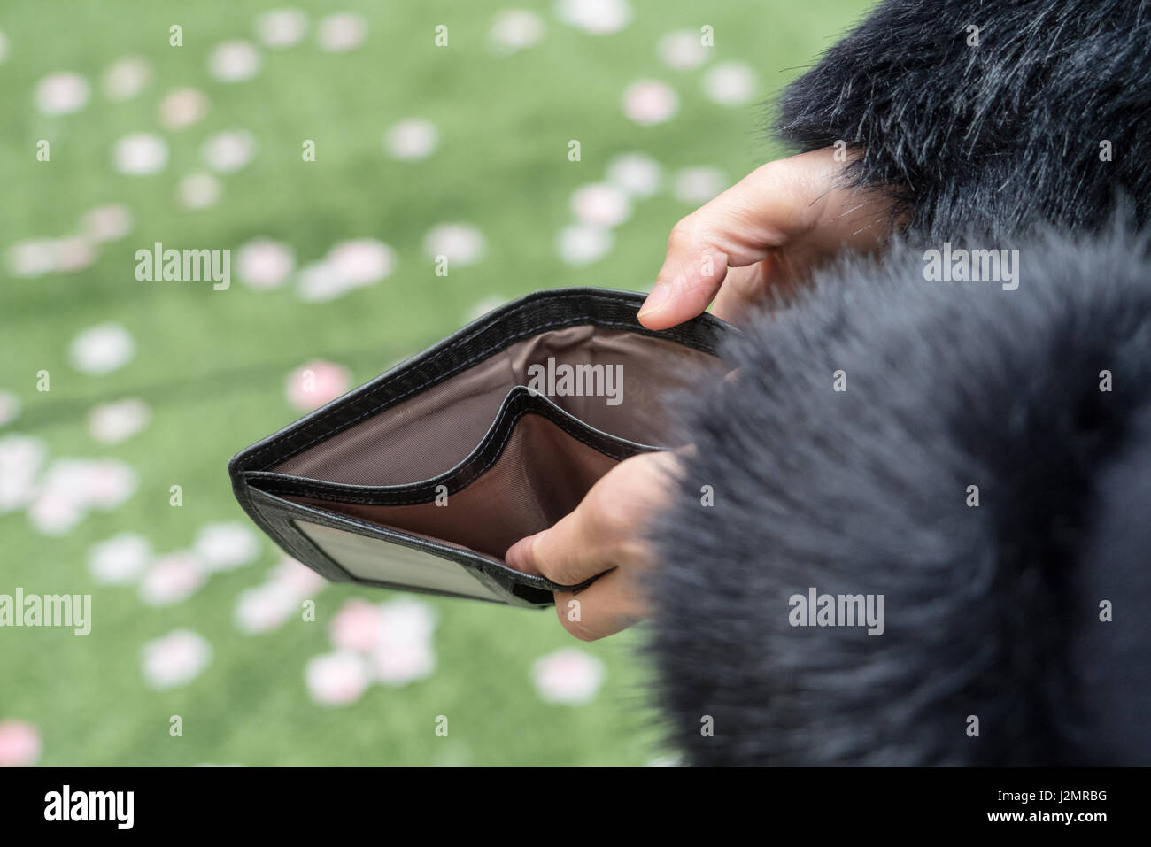 Empty purse in his hands stock image. Image of crisis - 27060911