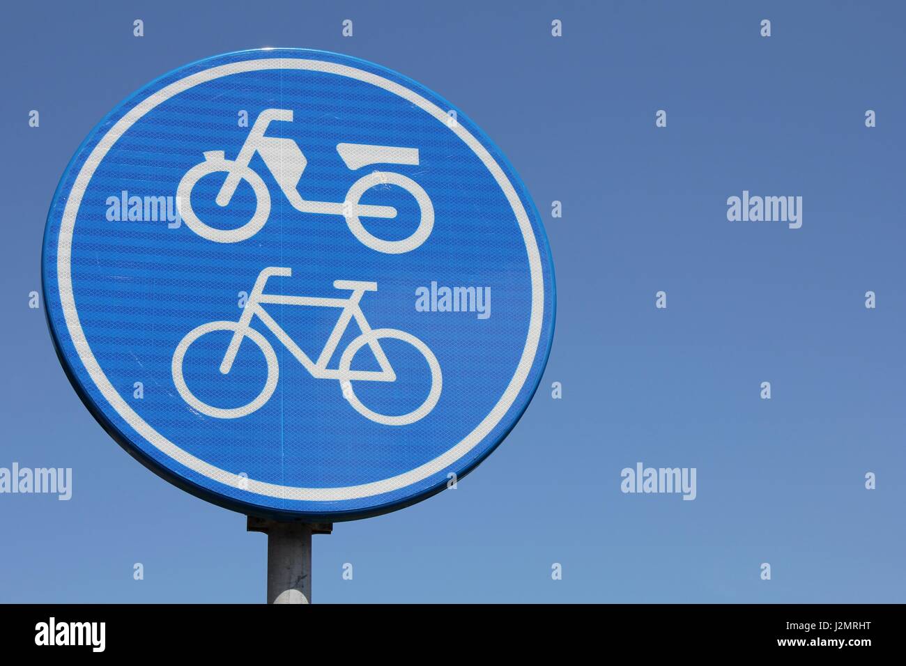 Dutch road sign Route for pedal cycle and mopeds only Stock Photo Alamy