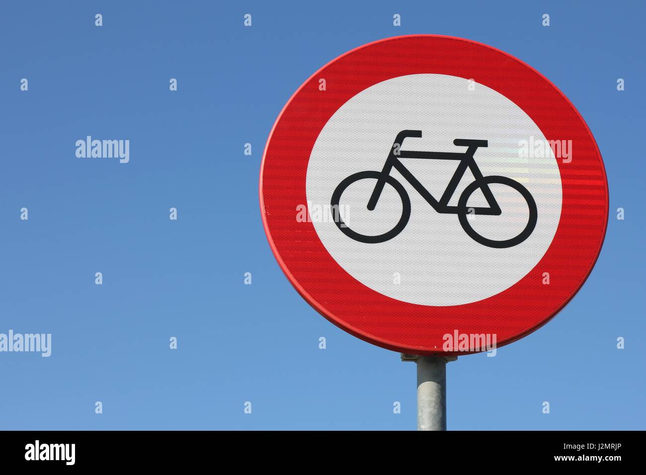 Bicycles traffic prohibited road sign hi-res stock photography and 