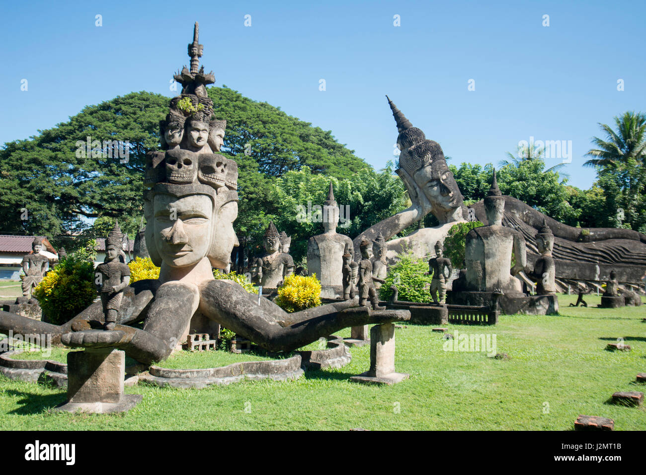the Xieng Khuan Buddha Park near the city of vientiane in Laos in the southeastasia. Stock Photo