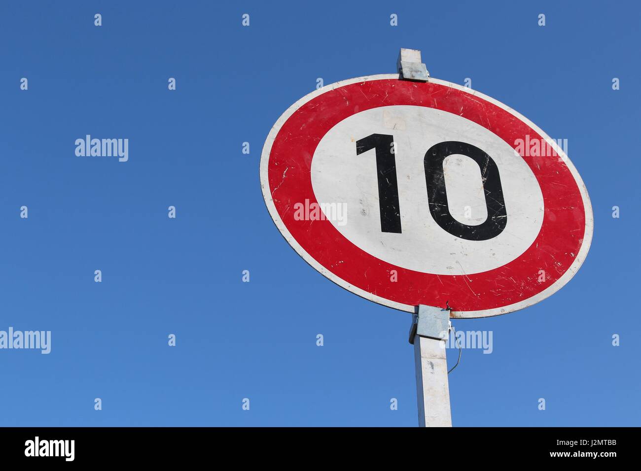 German road sign: speed limit 10 km/h Stock Photo