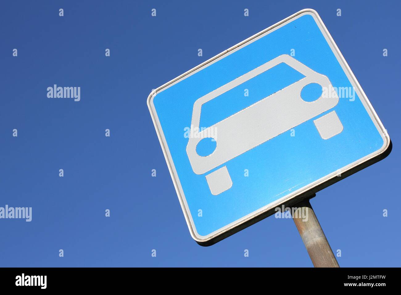 German road sign: fast traffic highway Stock Photo