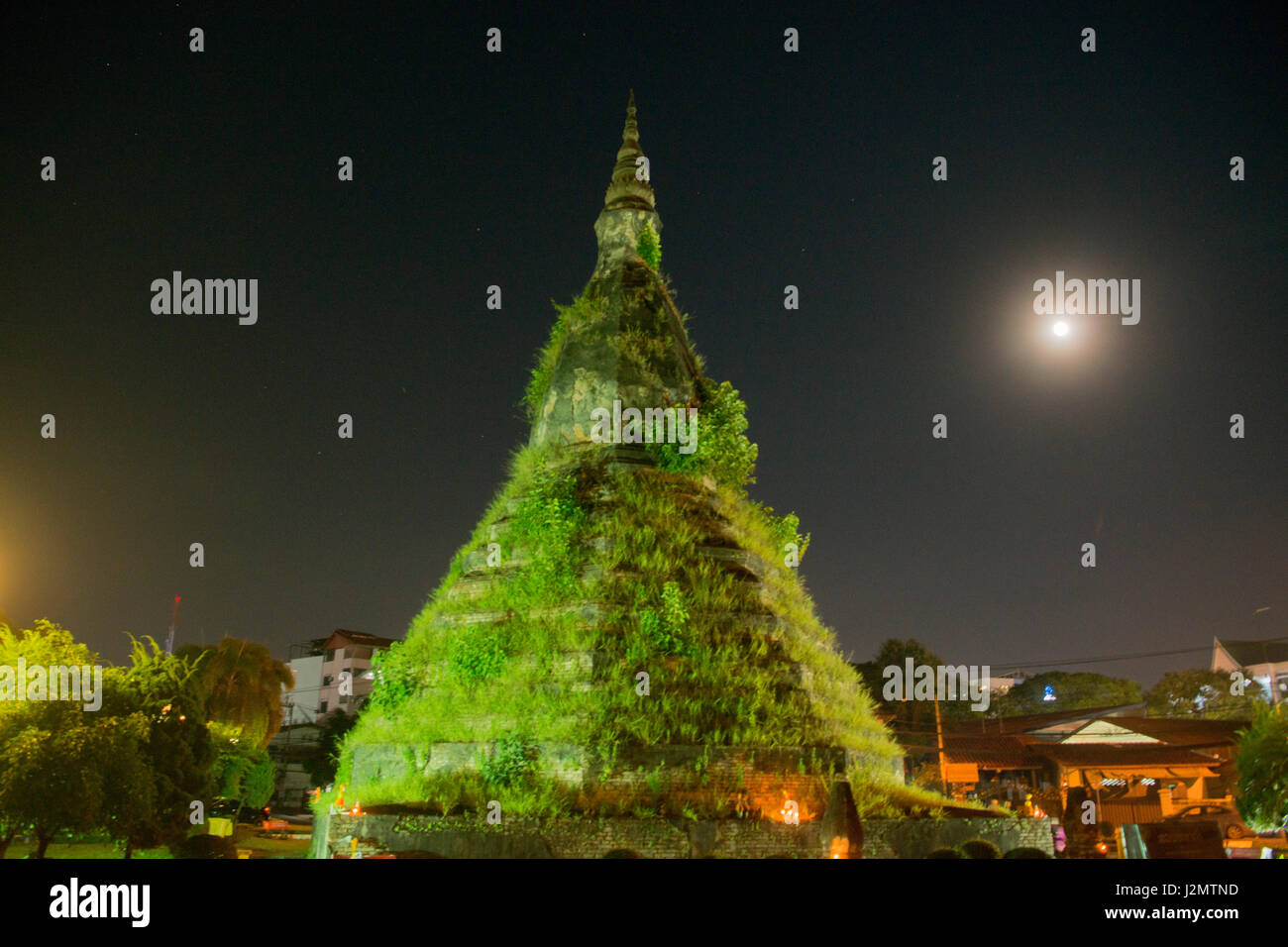 the Nam Phu or That Dam Stupa in the city of vientiane in Laos in the southeastasia. Stock Photo