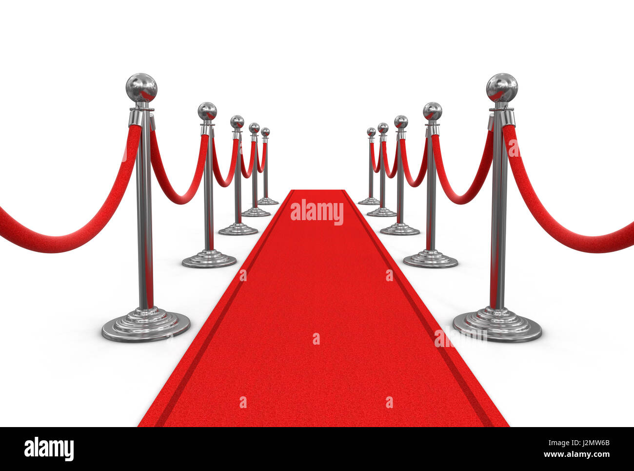 Red Carpet and stanchions. Image with clipping path Stock Photo - Alamy