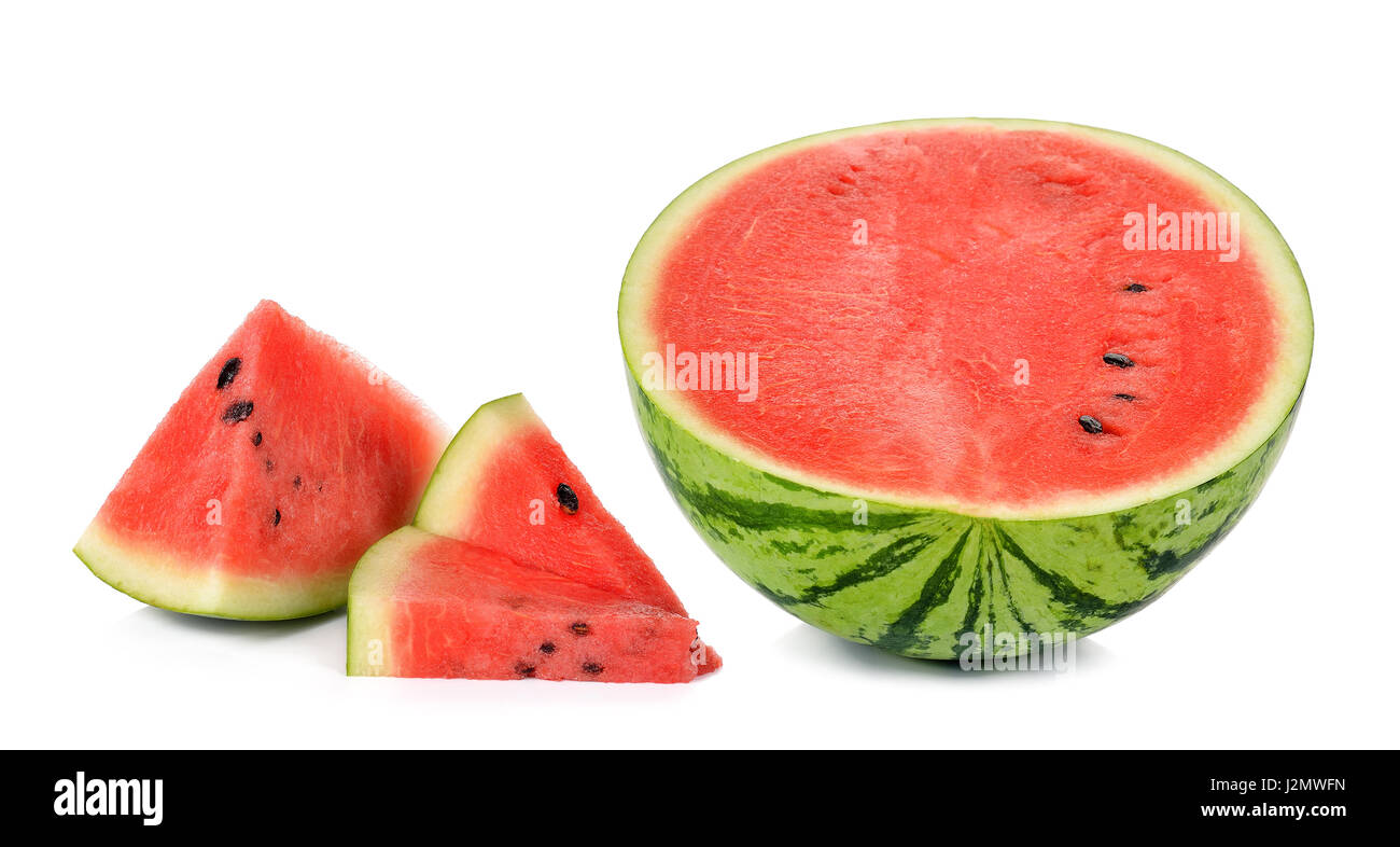 Slice watermelon isolated on the white background Stock Photo - Alamy