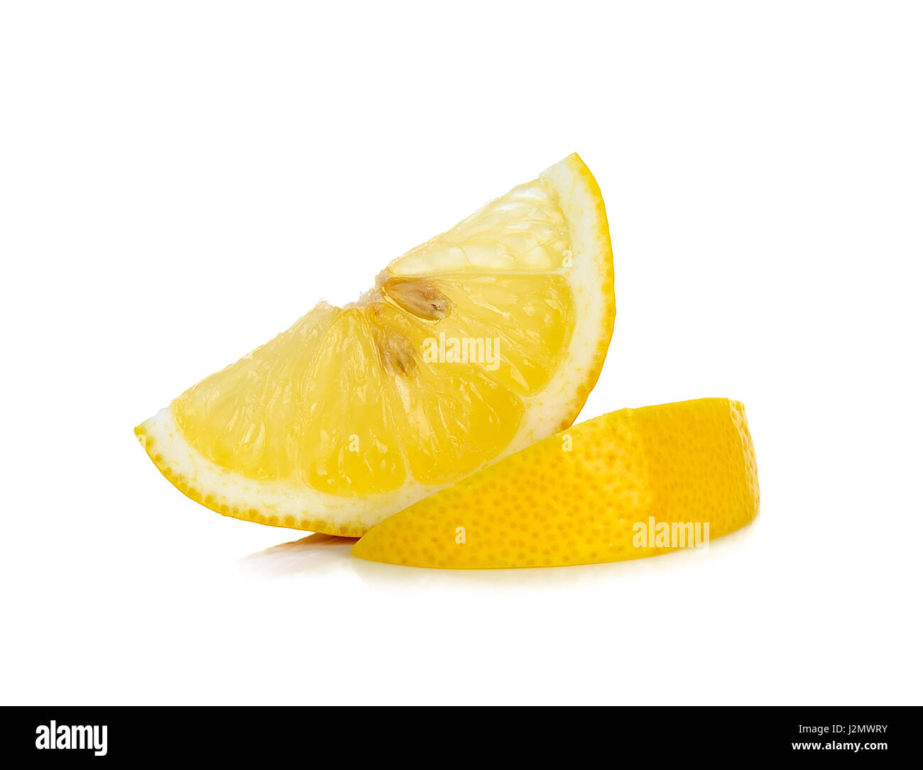 Slice of lemon isolated on the white background Stock Photo - Alamy