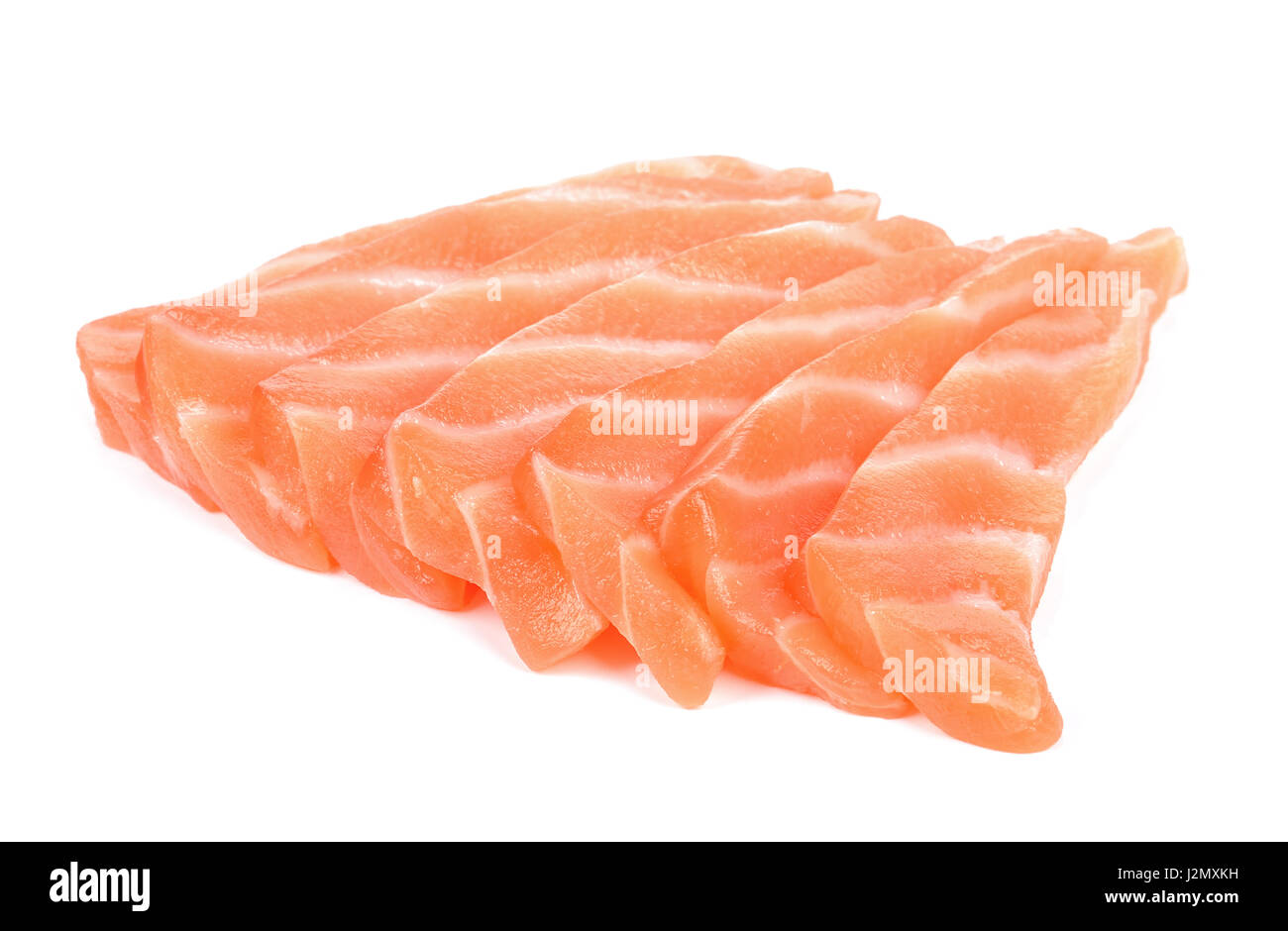 Slice salmon isolated on the white background Stock Photo - Alamy