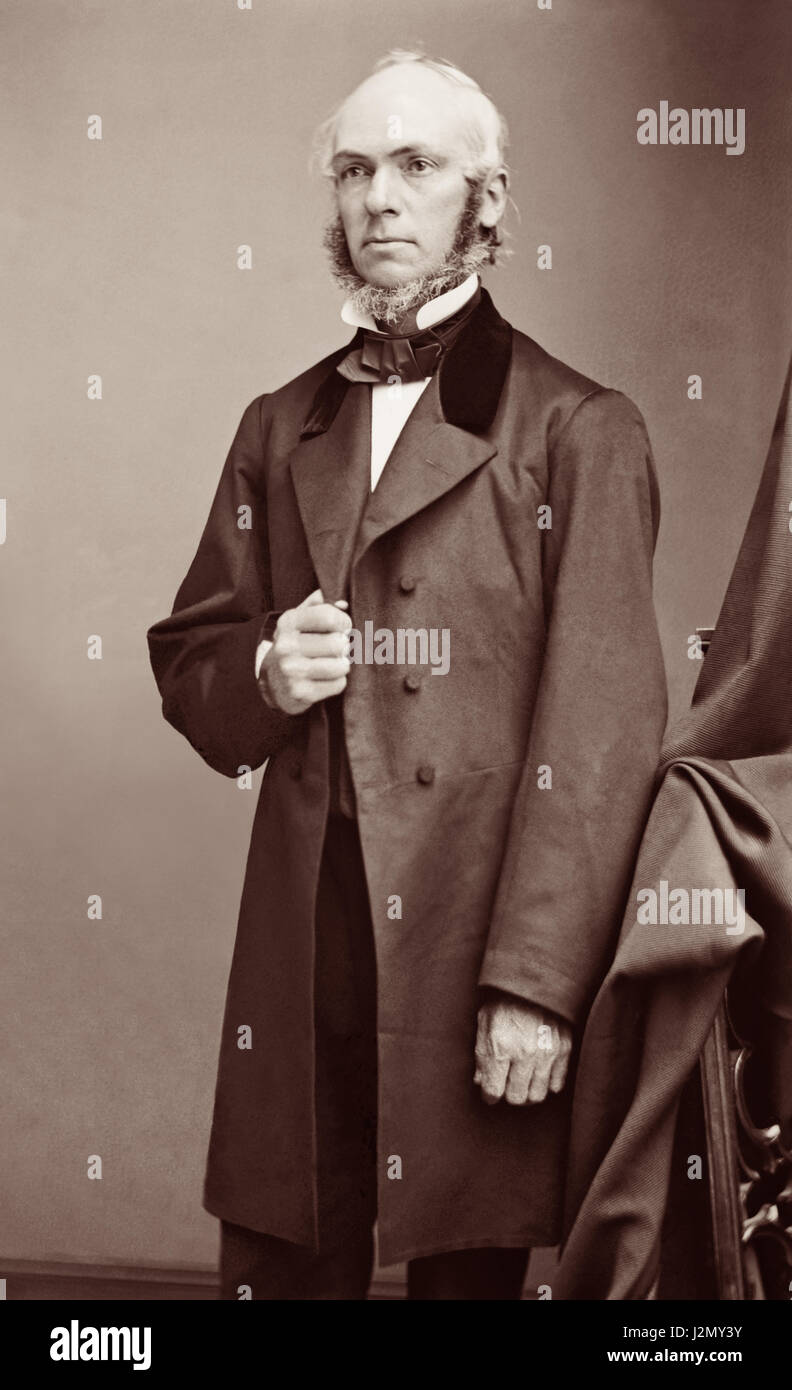 James Strong (1822-1894) was an American Methodist biblical scholar and educator best known as the creator of Strong's Exhaustive Concordance of the Bible. (Photo between 1855 and 1865.) Stock Photo