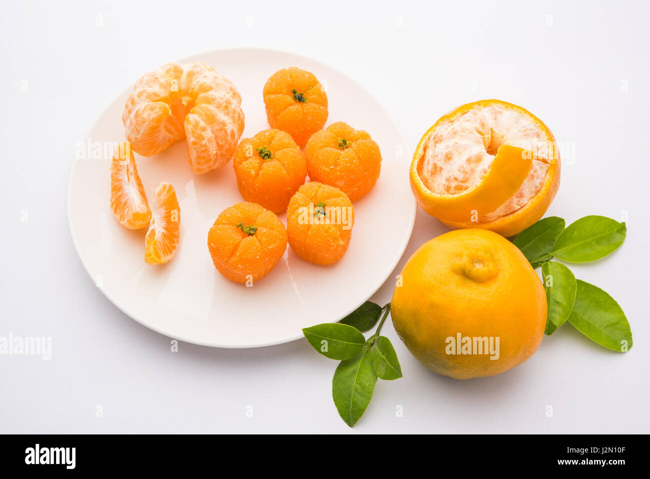 indian sweet food Orange Burfi or orange cake or santra burfi in hindi