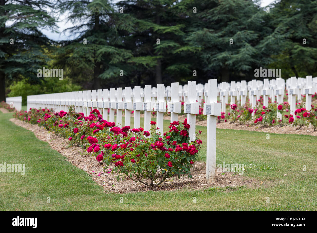 Cemetery for First World War One soldiers who died at Battle of Verdun Stock Photo