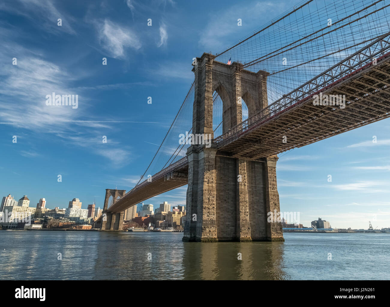 View of the Brooklyn Bridge from the Manhattan Side, New York City