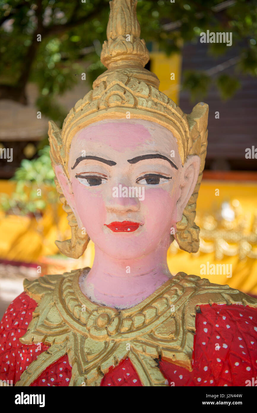 religios figures the Wat Si Muang Temple in the city of vientiane in Laos in the southeastasia. Stock Photo