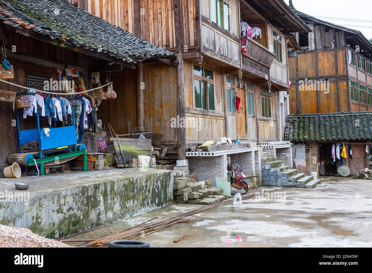 Matang, a Gejia Village in Guizhou, China. Private House in Village