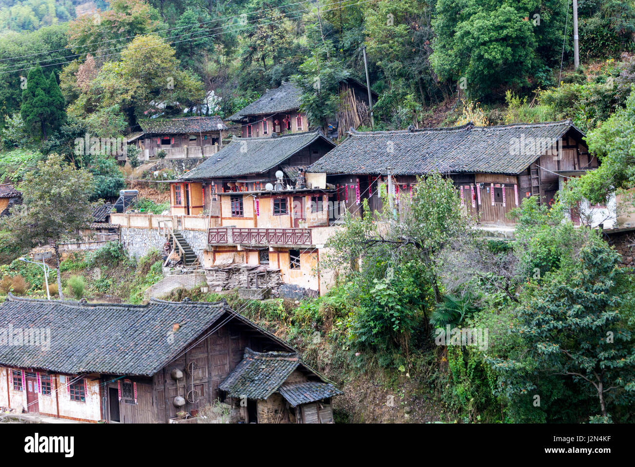 Guizhou, China.  Village between Kaili and Matang. Stock Photo