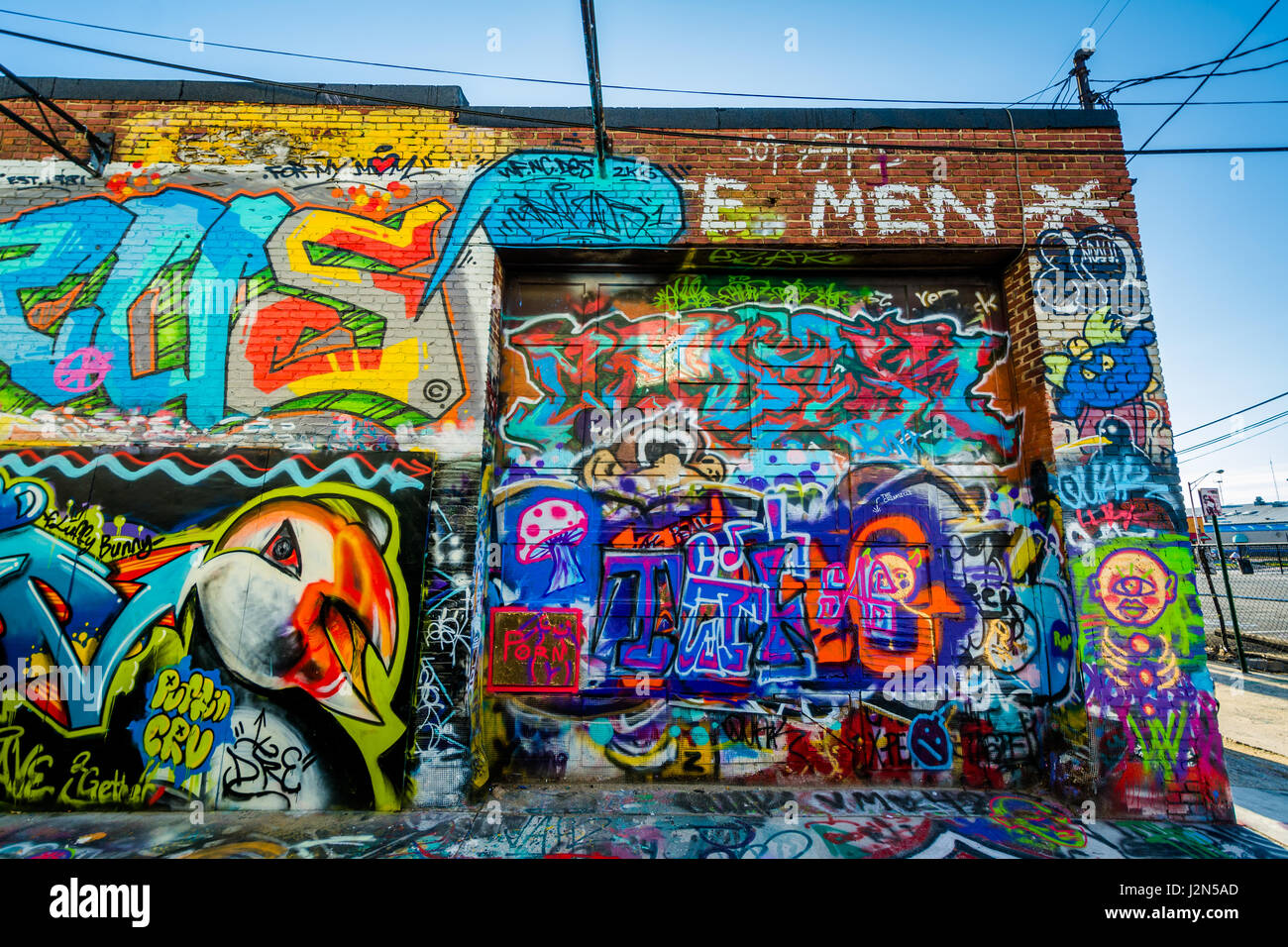 Street art at Graffiti Alley in Baltimore, Maryland Stock Photo Alamy