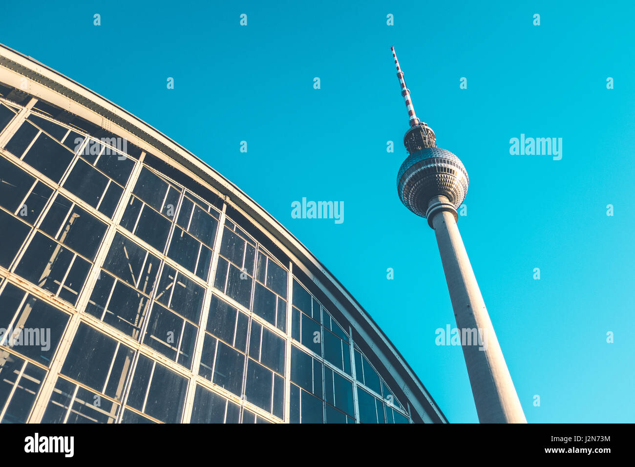 Tv tower Alexanderplatz, Television tower in Berlin Stock Photo