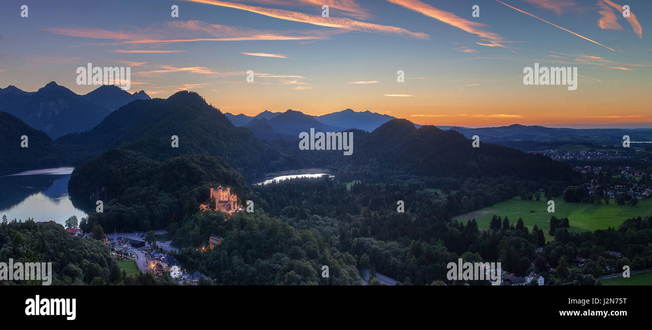 Castle Hohenschwangau is the original residence of the mad king Stock Photo