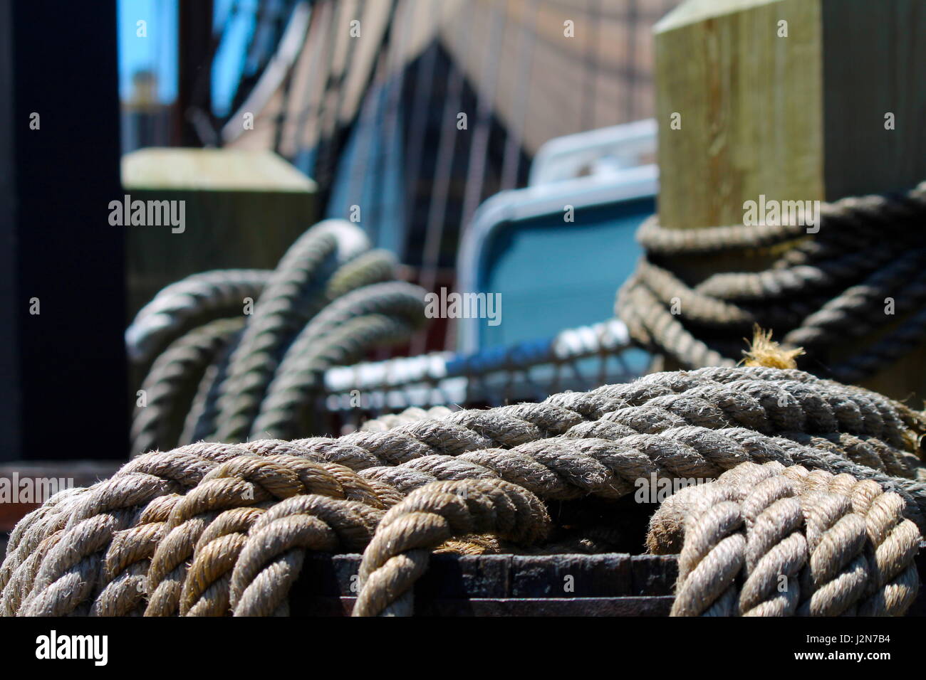 Boat Deck Detail Stock Photo Alamy