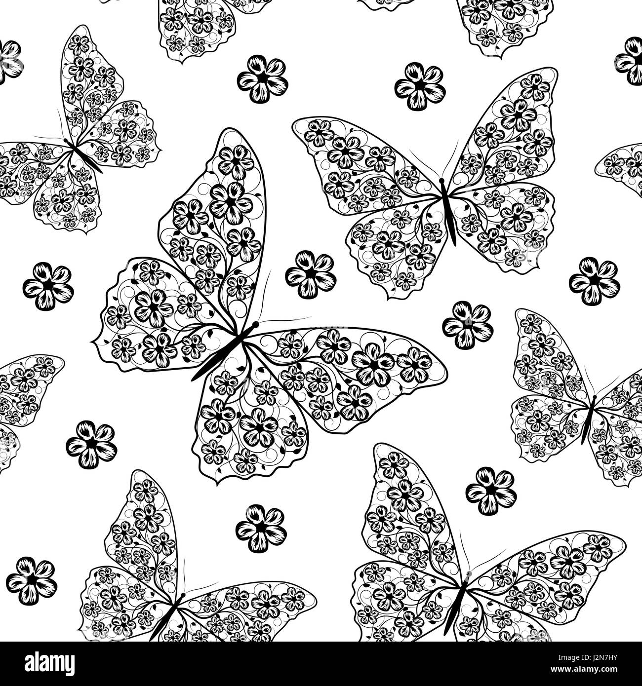 Beautiful seamless pattern with butterflies Stock Vector Image & Art ...