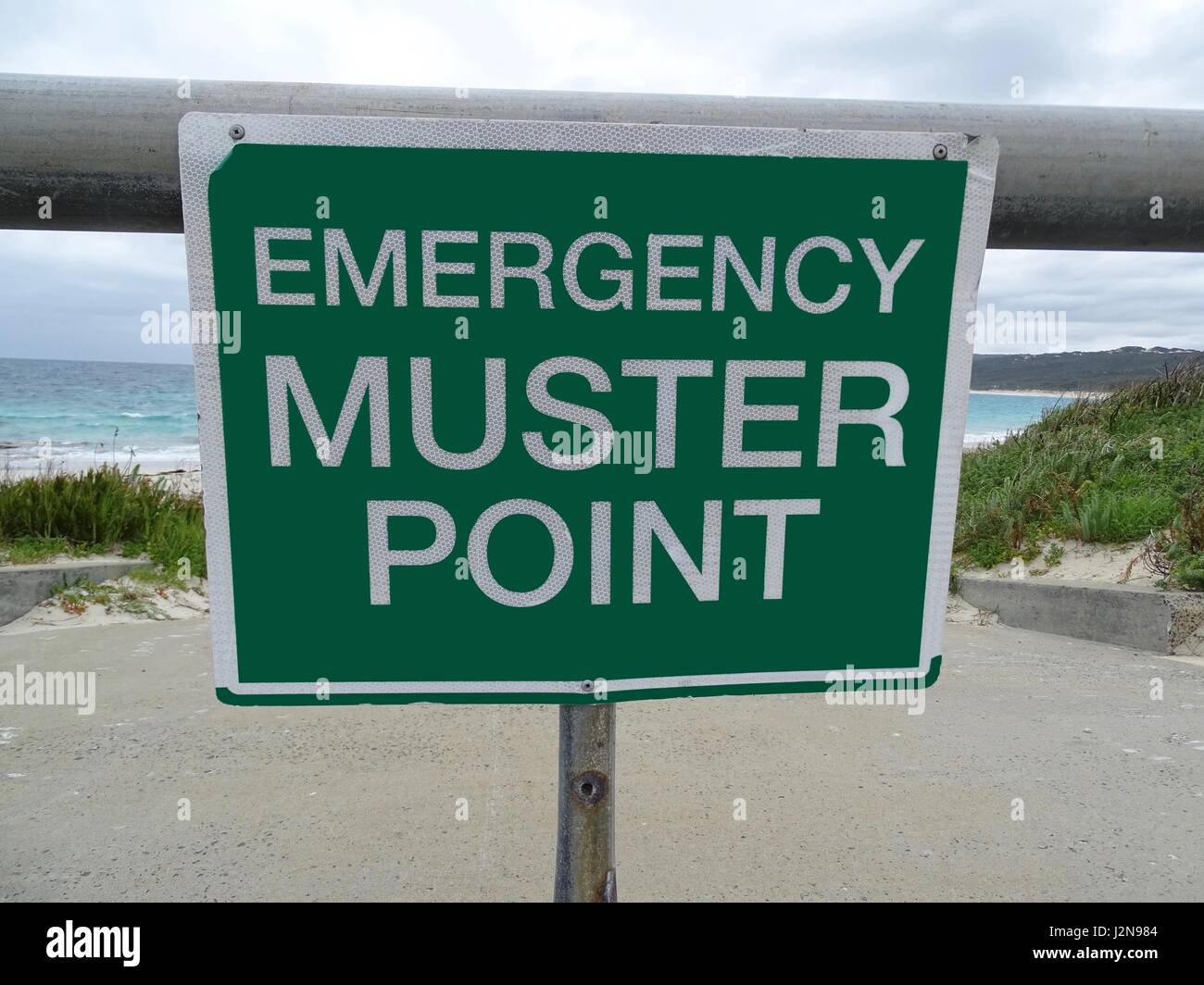 Emergency Muster Point Stock Photo