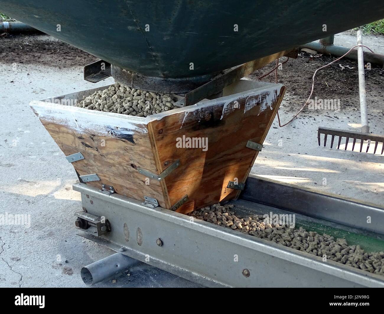 A cattle feed bin Stock Photo