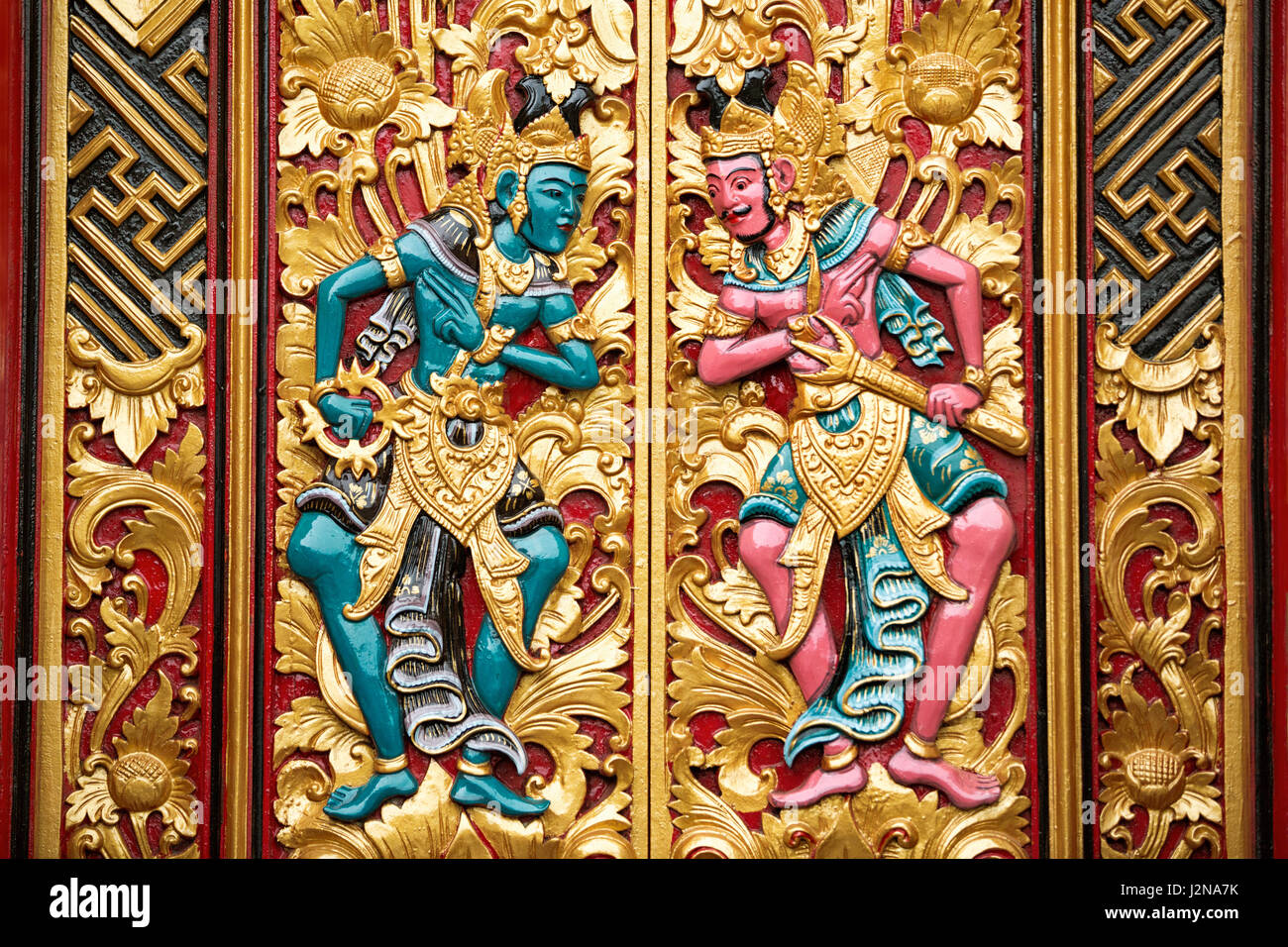 detail on Balinese temple door, Indonesia Stock Photo