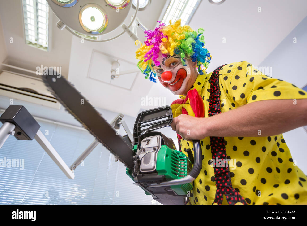 Clown Juggling Chainsaws