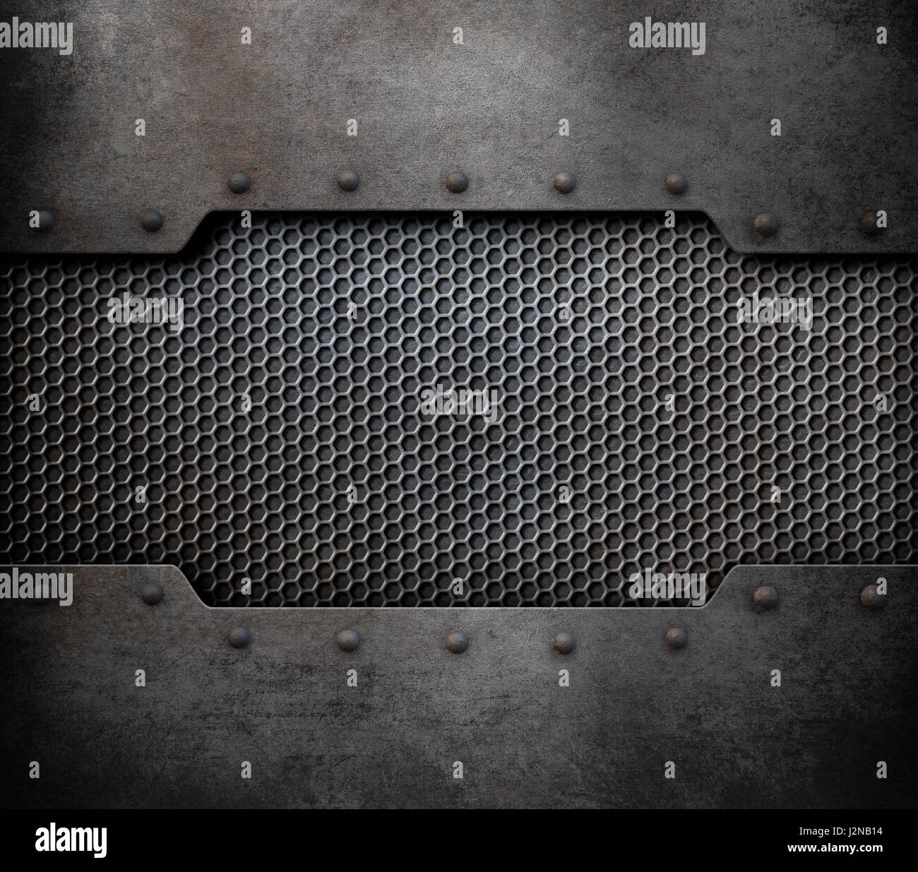 metal background with rivets 3d illustration Stock Photo - Alamy