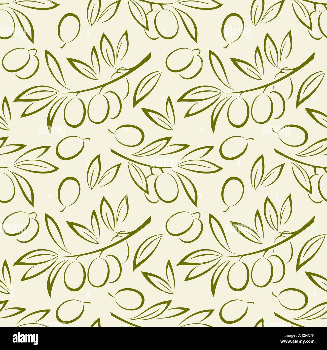 Seamless, Olive Branch with Berries Stock Vector Image & Art - Alamy
