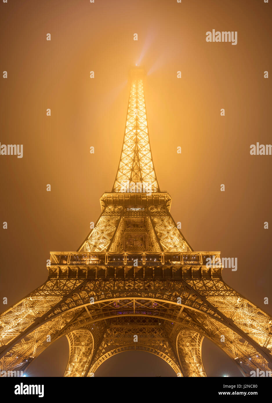 Night view of the Eiffel Tower, Paris, France Stock Photo