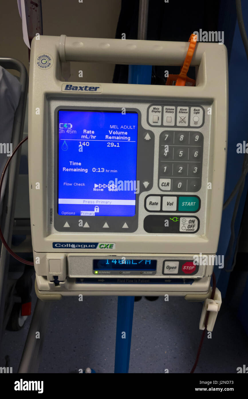 Intravenus pump medical instrument Stock Photo