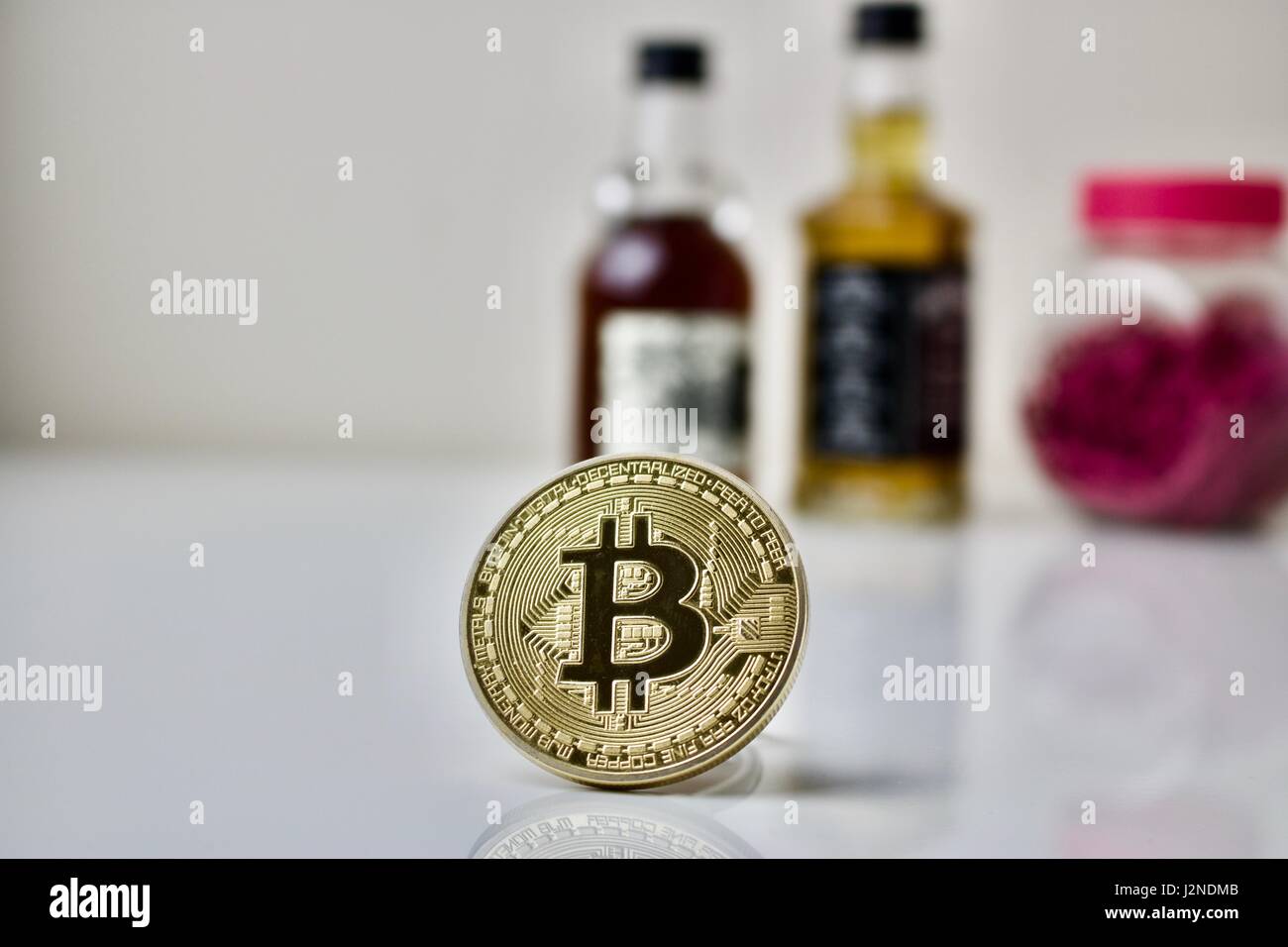 Bitcoin on the alcohol party Stock Photo - Alamy