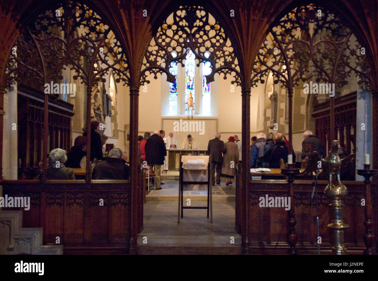 Anglo Catholic service at Sarum St.Martin church, Salisbury Stock Photo