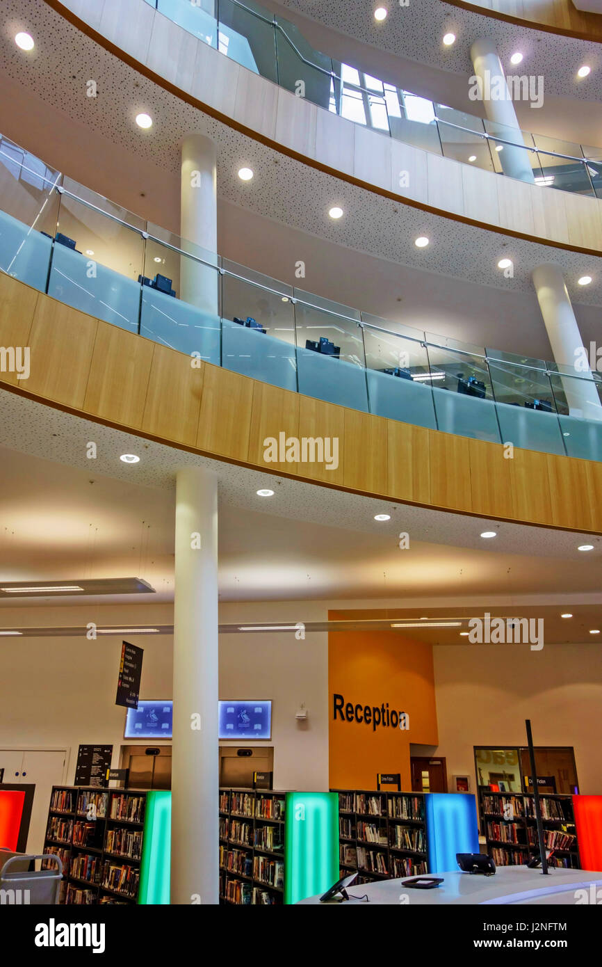 Interior of Liverpool Central Library, Liverpool, Merseyside, England Stock Photo