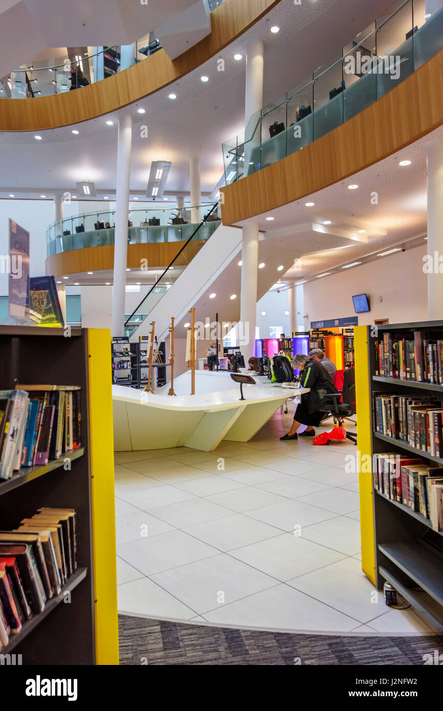 Interior of Liverpool Central Library, Liverpool, Merseyside. Stock Photo